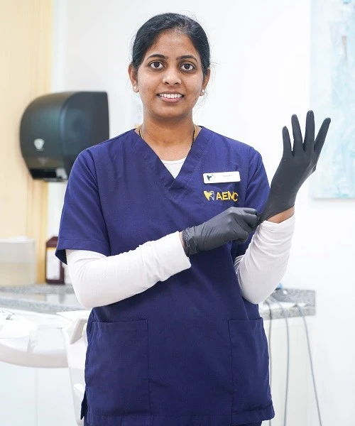 Karolin at AEMC, providing expert dental care with advanced technology for a comfortable and effective treatment experience